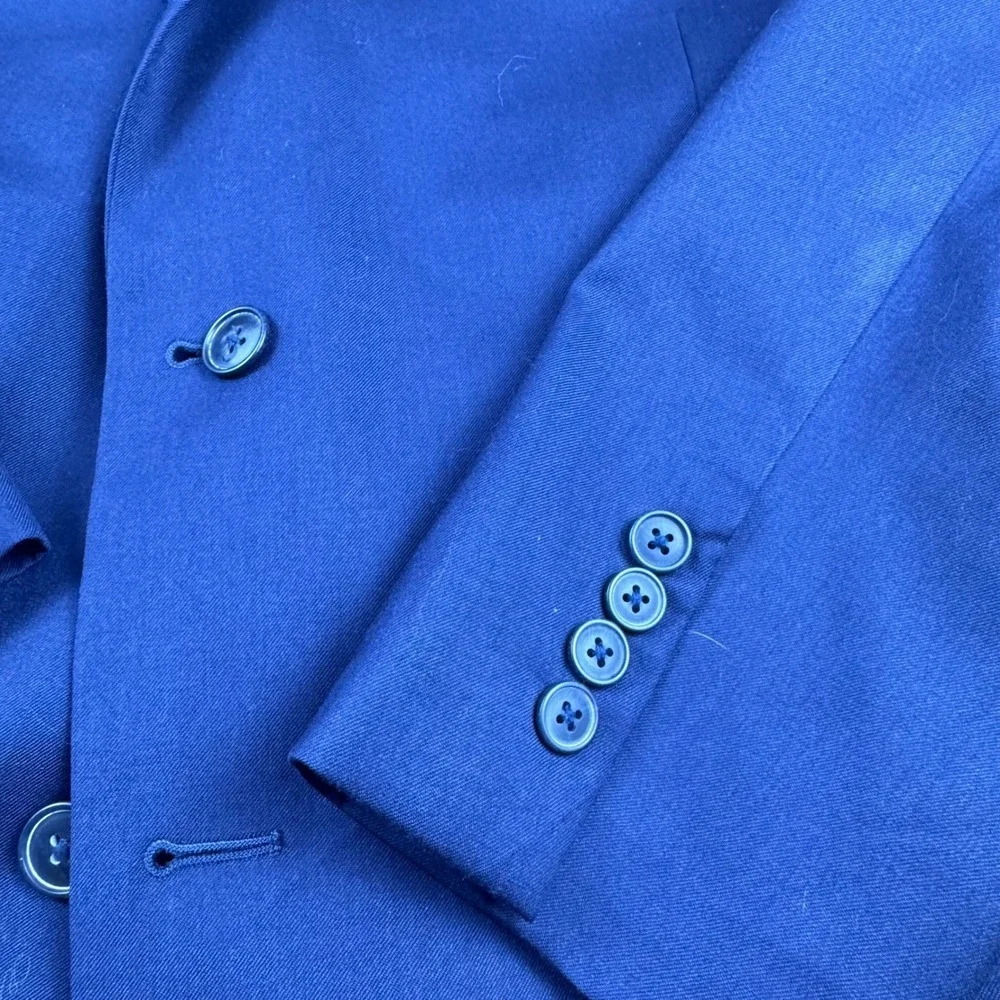 Jos A Bank Navy Blue 100% Wool  Two Piece Suit Men Blazer Pants Formal Business